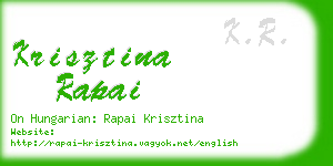 krisztina rapai business card